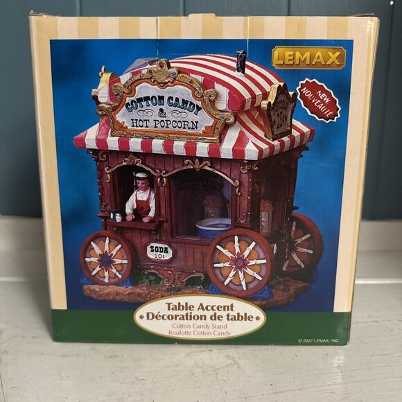 LEMAX Carnival Village COTTON CANDY POPCORN STAND Vendor NIB 73647